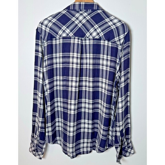 Rails Women Medium Plaid Button Down Shirt Blue White Lennox Arctic Coastal - Picture 3 of 14